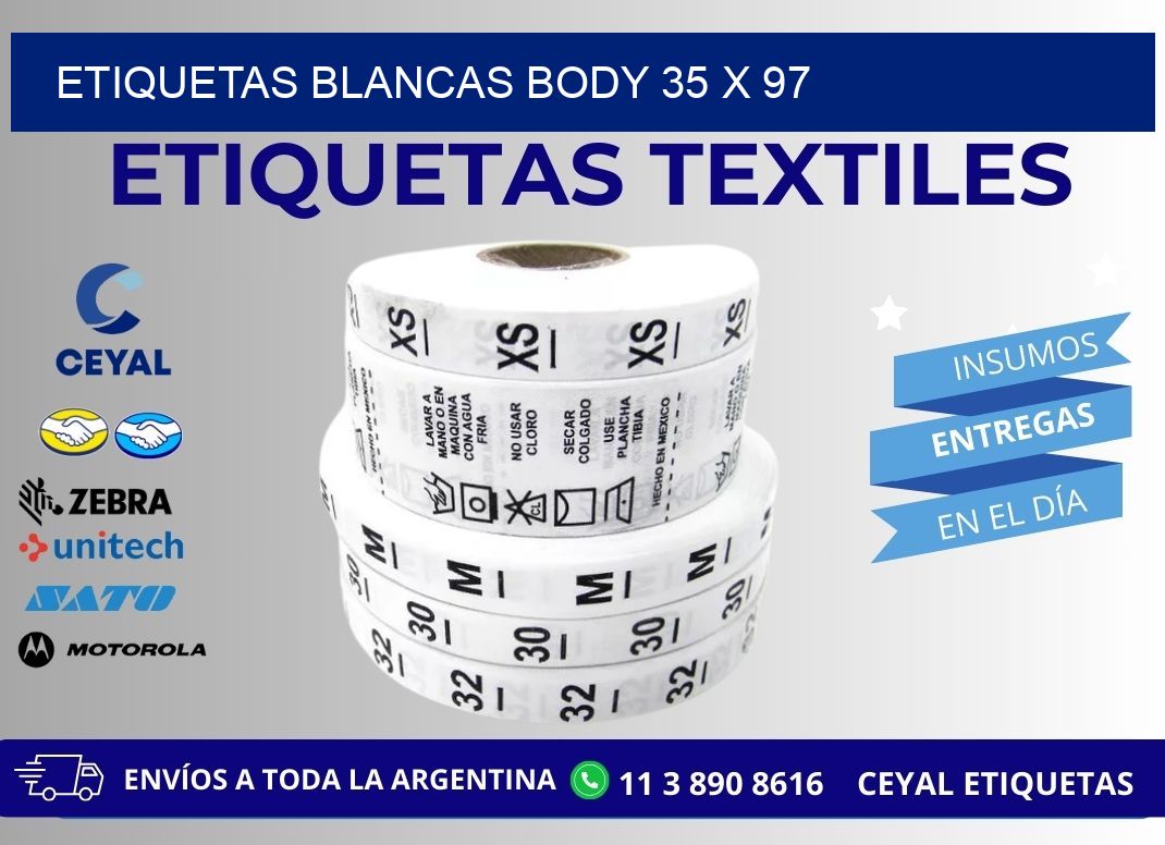 ETIQUETAS BLANCAS BODY 35 x 97