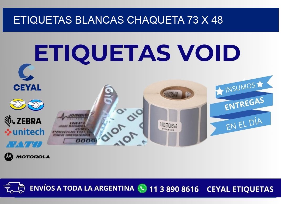 ETIQUETAS BLANCAS CHAQUETA 73 x 48