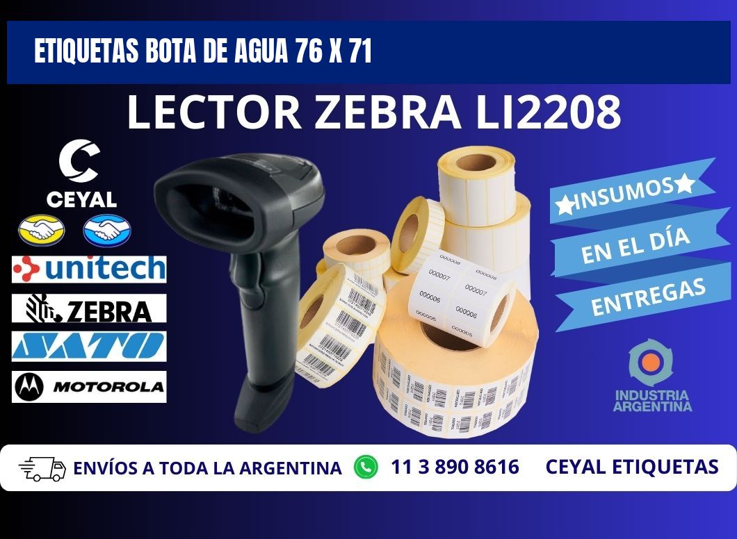 ETIQUETAS BOTA DE AGUA 76 x 71