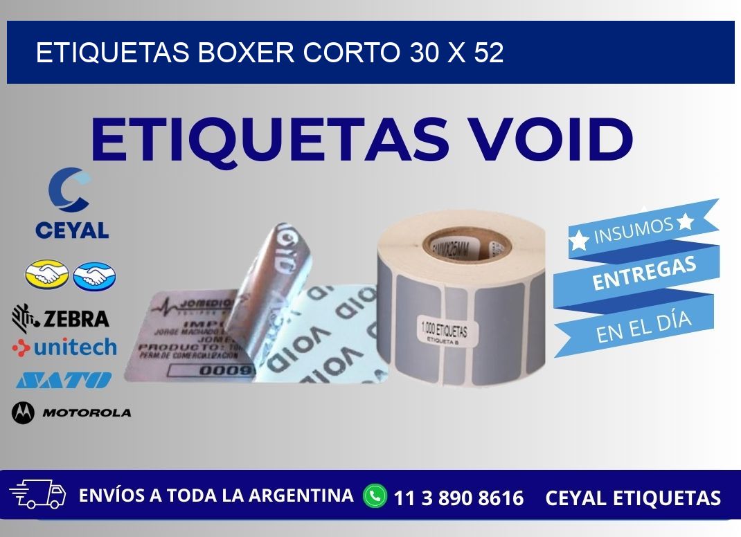 ETIQUETAS BOXER CORTO 30 x 52