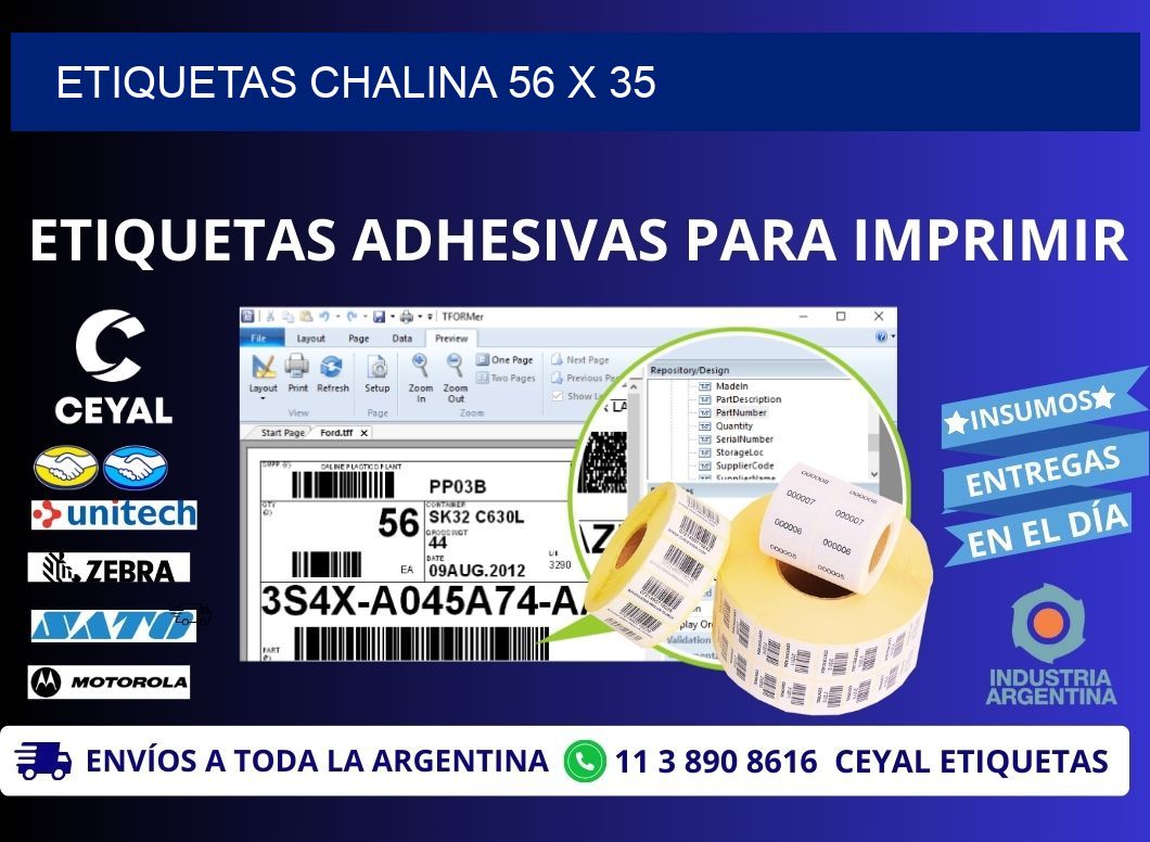 ETIQUETAS CHALINA 56 x 35