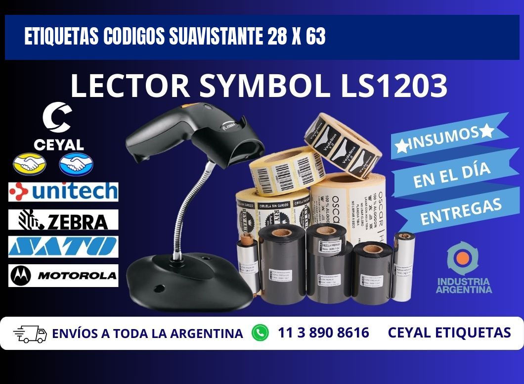 ETIQUETAS CODIGOS SUAVISTANTE 28 x 63