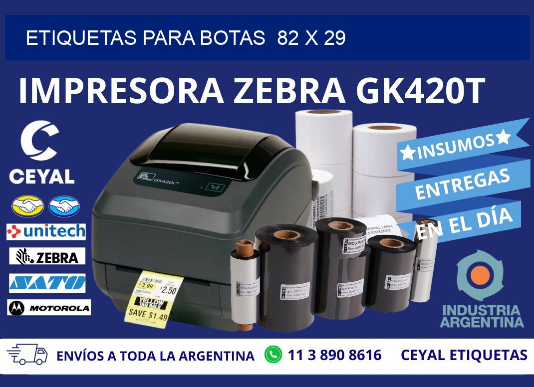 ETIQUETAS PARA BOTAS  82 x 29
