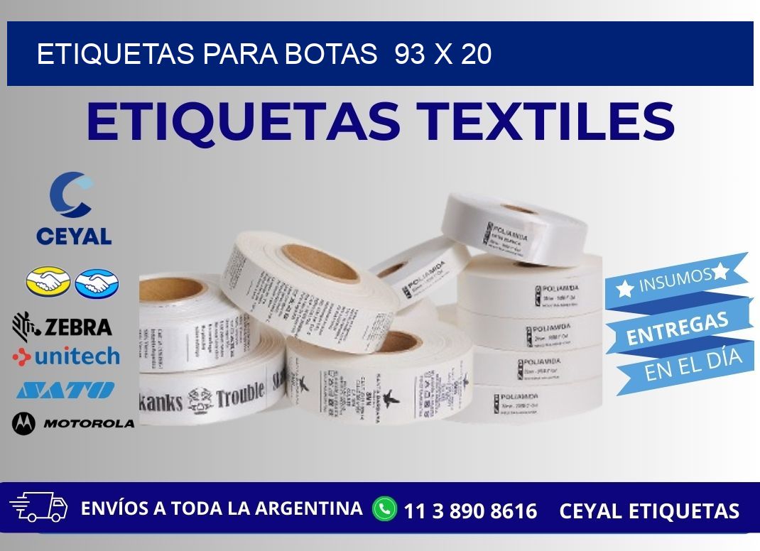 ETIQUETAS PARA BOTAS  93 x 20