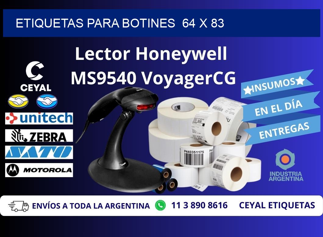 ETIQUETAS PARA BOTINES  64 x 83