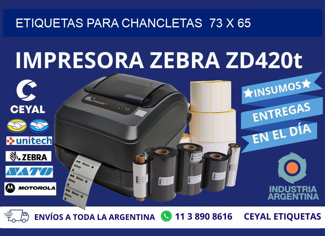 ETIQUETAS PARA CHANCLETAS  73 x 65