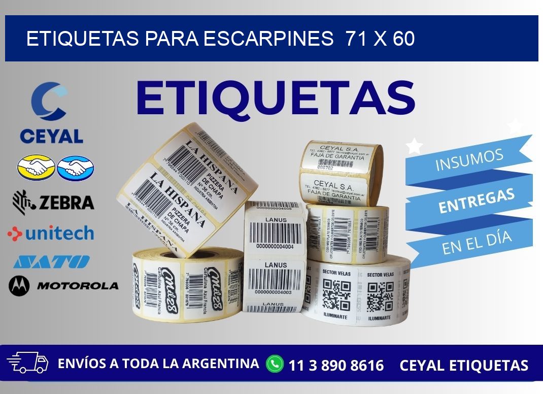 ETIQUETAS PARA ESCARPINES  71 x 60