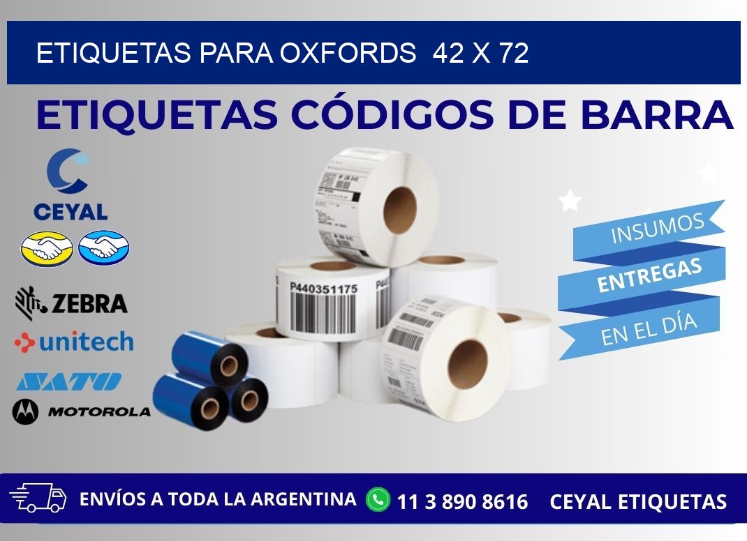 ETIQUETAS PARA OXFORDS  42 x 72