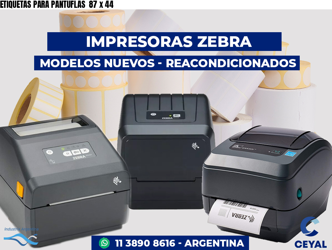 ETIQUETAS PARA PANTUFLAS  87 x 44