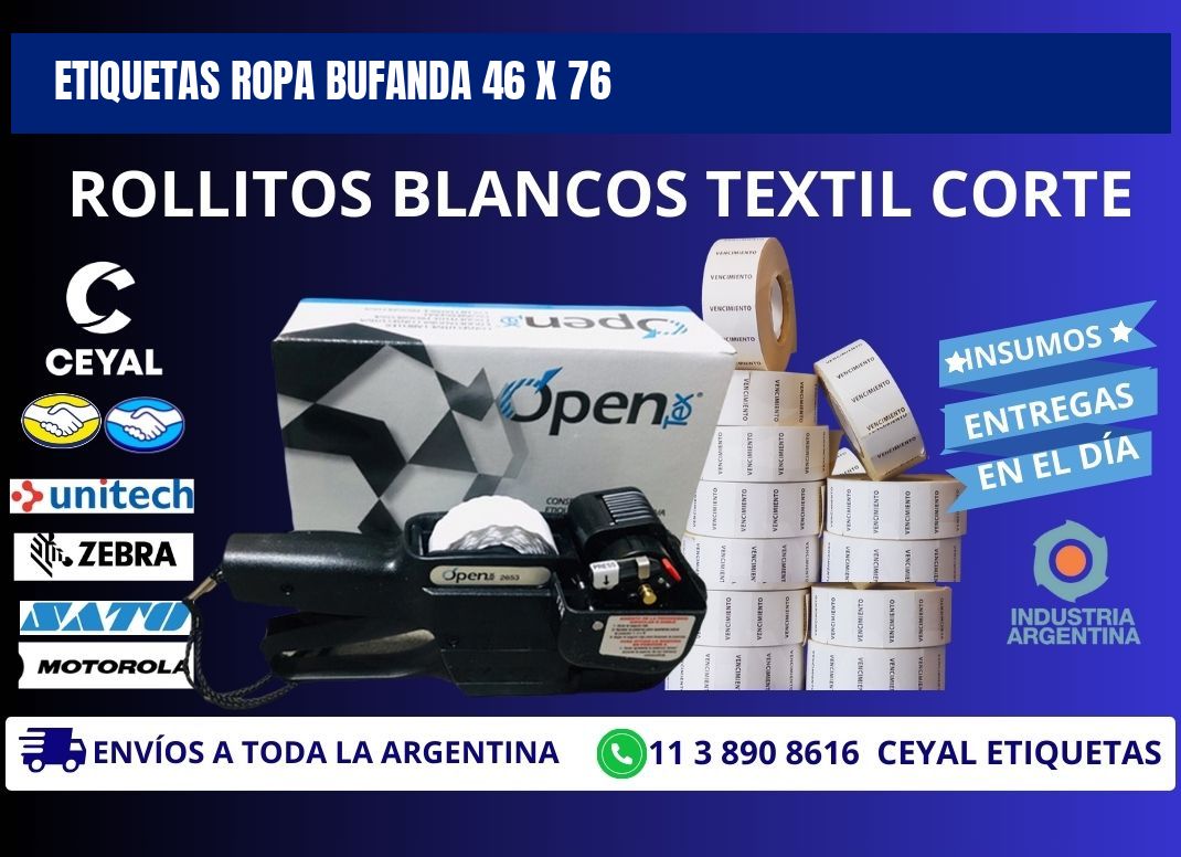 ETIQUETAS ROPA BUFANDA 46 x 76