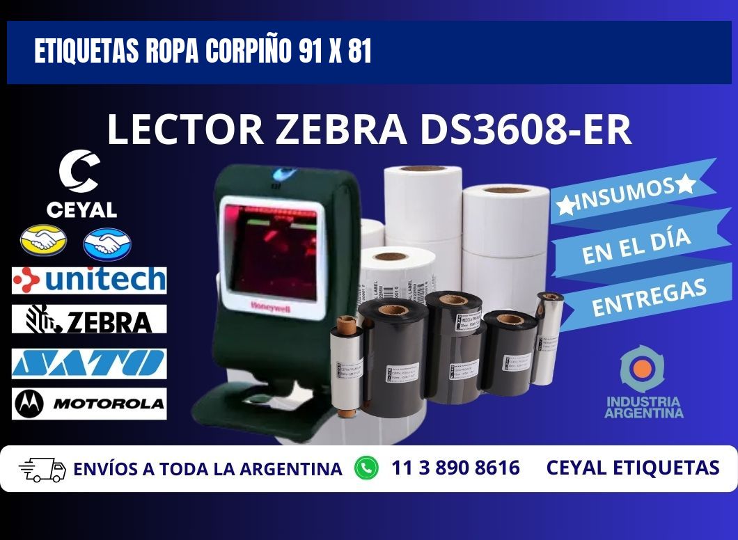 ETIQUETAS ROPA CORPIÑO 91 x 81