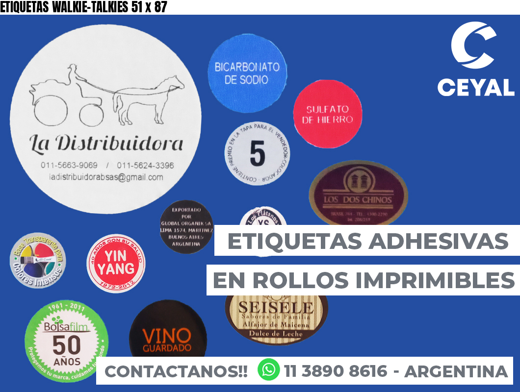 ETIQUETAS WALKIE-TALKIES 51 x 87