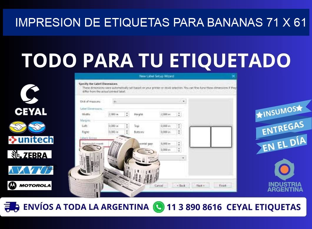 IMPRESION DE ETIQUETAS PARA BANANAS 71 x 61