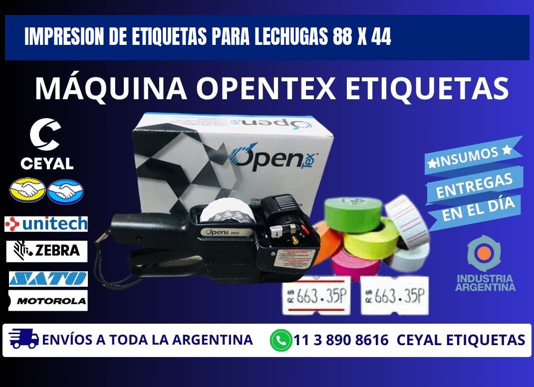 IMPRESION DE ETIQUETAS PARA LECHUGAS 88 x 44