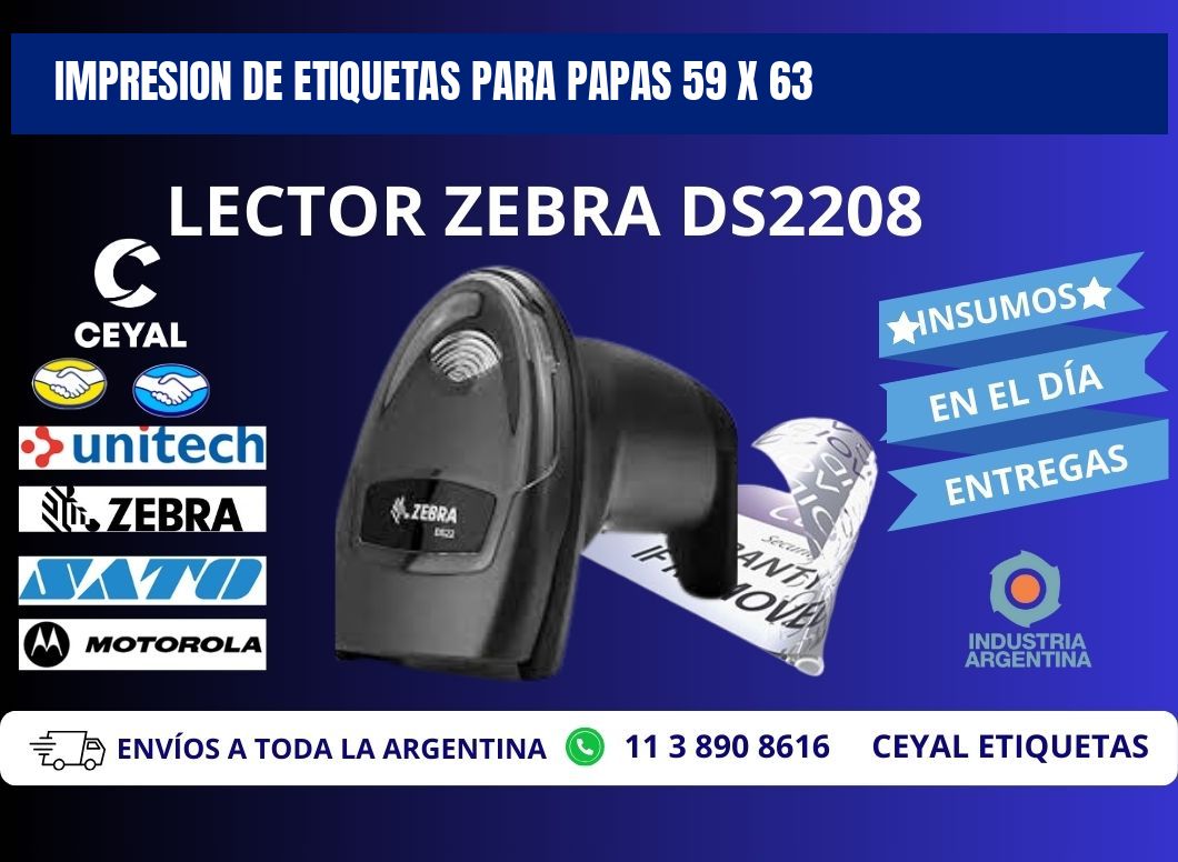 IMPRESION DE ETIQUETAS PARA PAPAS 59 x 63
