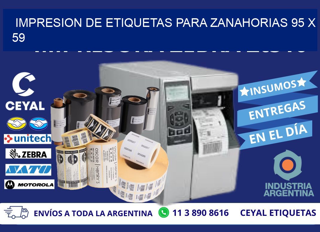 IMPRESION DE ETIQUETAS PARA ZANAHORIAS 95 x 59