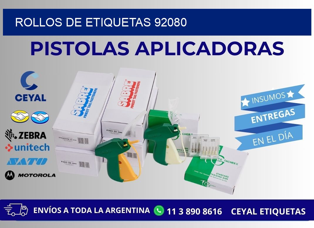 ROLLOS DE ETIQUETAS 92080