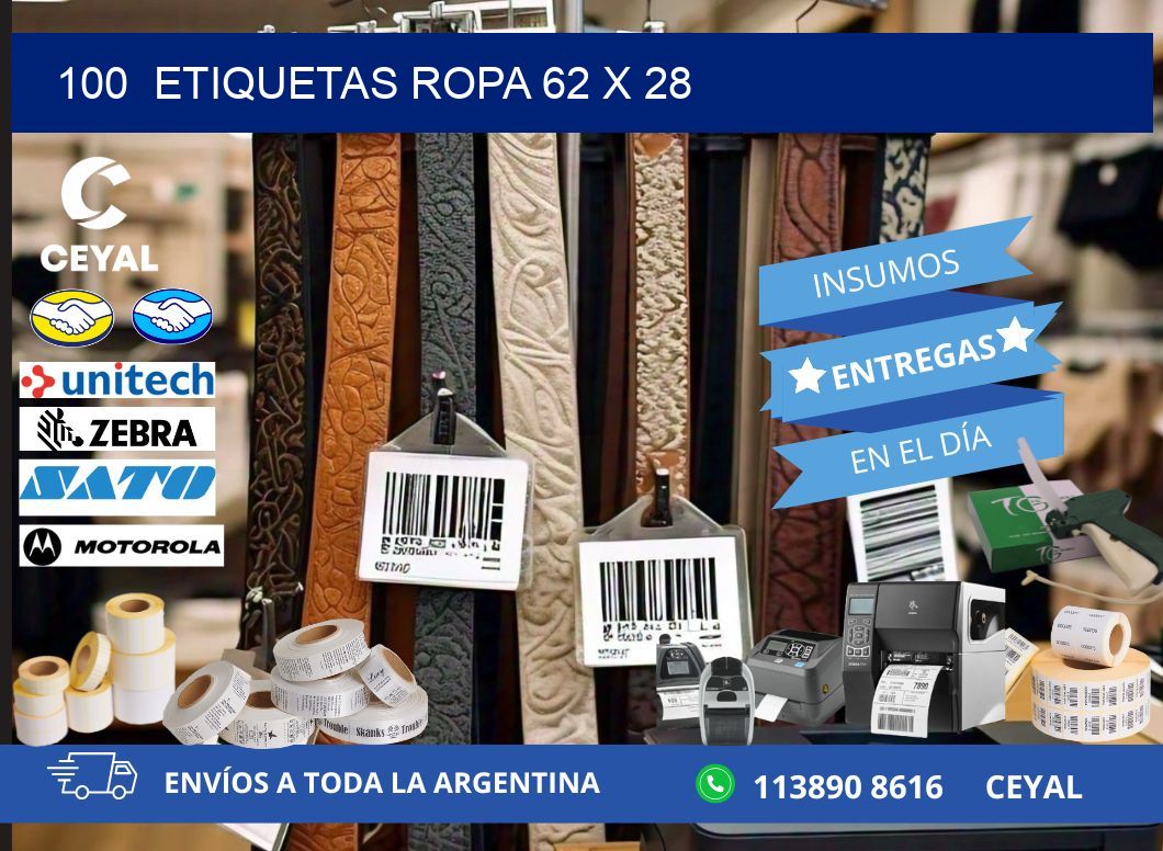 100  ETIQUETAS ROPA 62 x 28