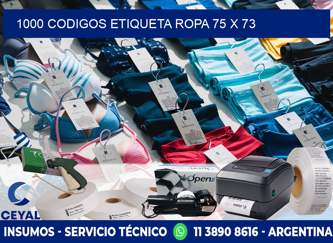 1000 CODIGOS ETIQUETA ROPA 75 x 73
