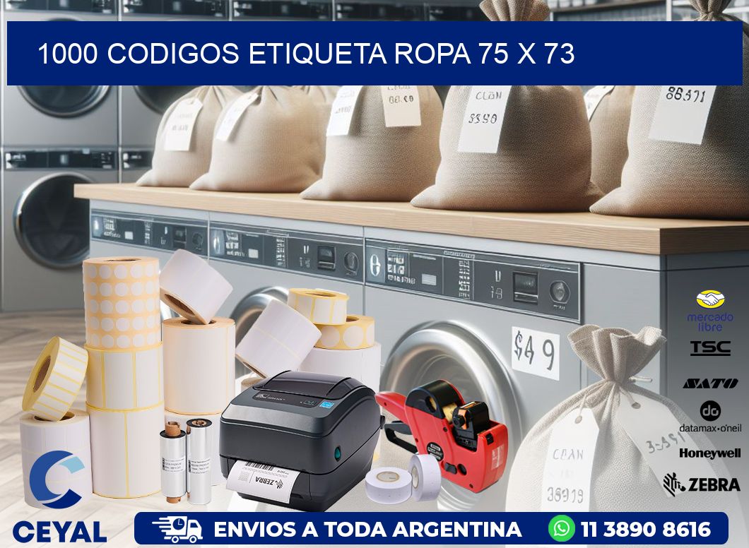 1000 CODIGOS ETIQUETA ROPA 75 x 73
