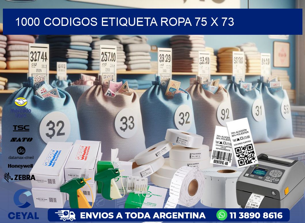 1000 CODIGOS ETIQUETA ROPA 75 x 73
