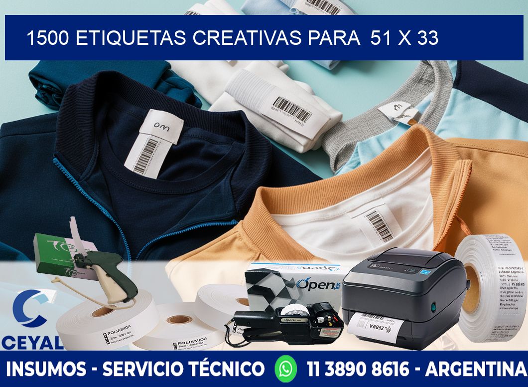 1500 ETIQUETAS CREATIVAS PARA  51 x 33