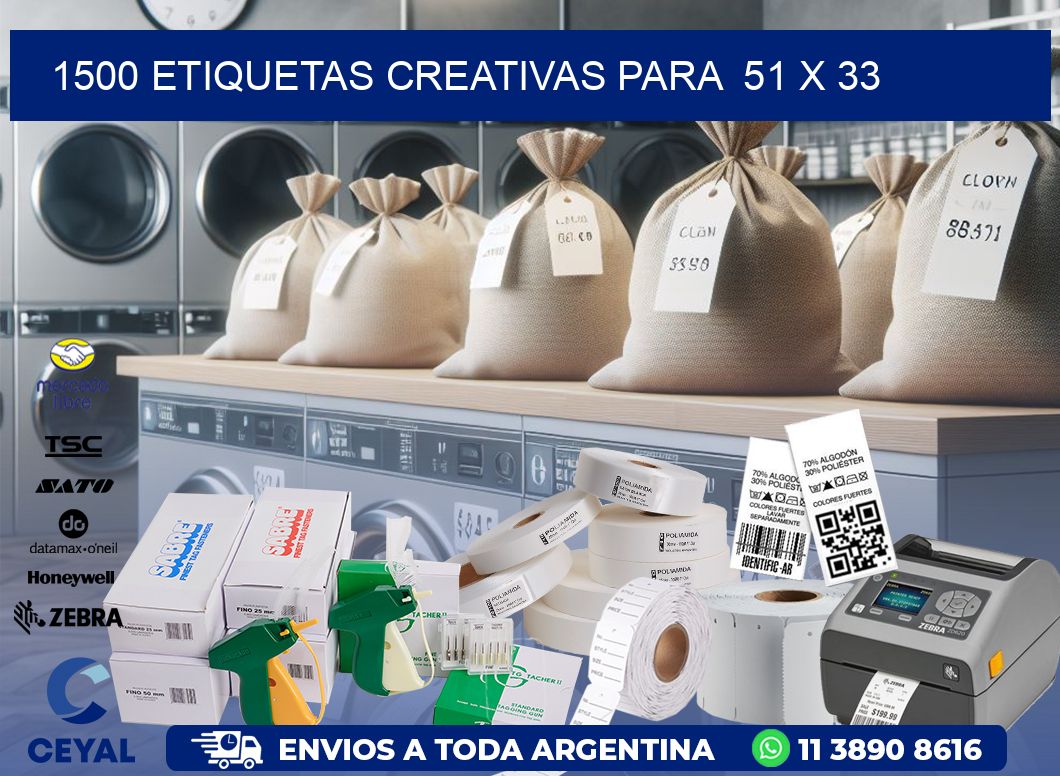 1500 ETIQUETAS CREATIVAS PARA  51 x 33