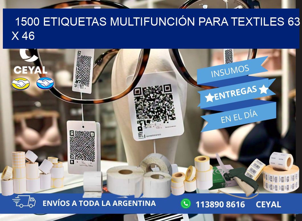 1500 ETIQUETAS MULTIFUNCIÓN PARA TEXTILES 63 x 46