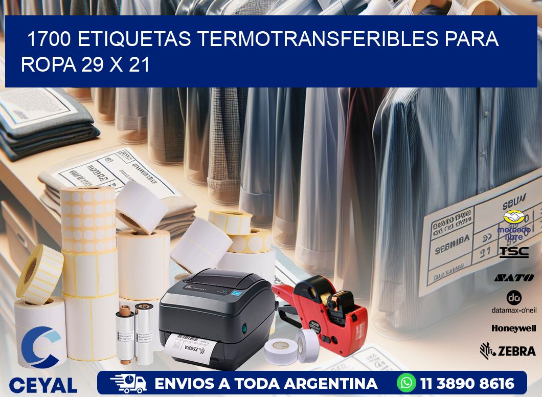 1700 ETIQUETAS TERMOTRANSFERIBLES PARA ROPA 29 x 21