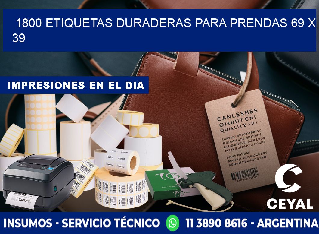 1800 ETIQUETAS DURADERAS PARA PRENDAS 69 x 39