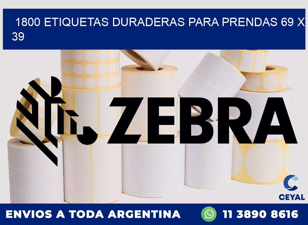 1800 ETIQUETAS DURADERAS PARA PRENDAS 69 x 39