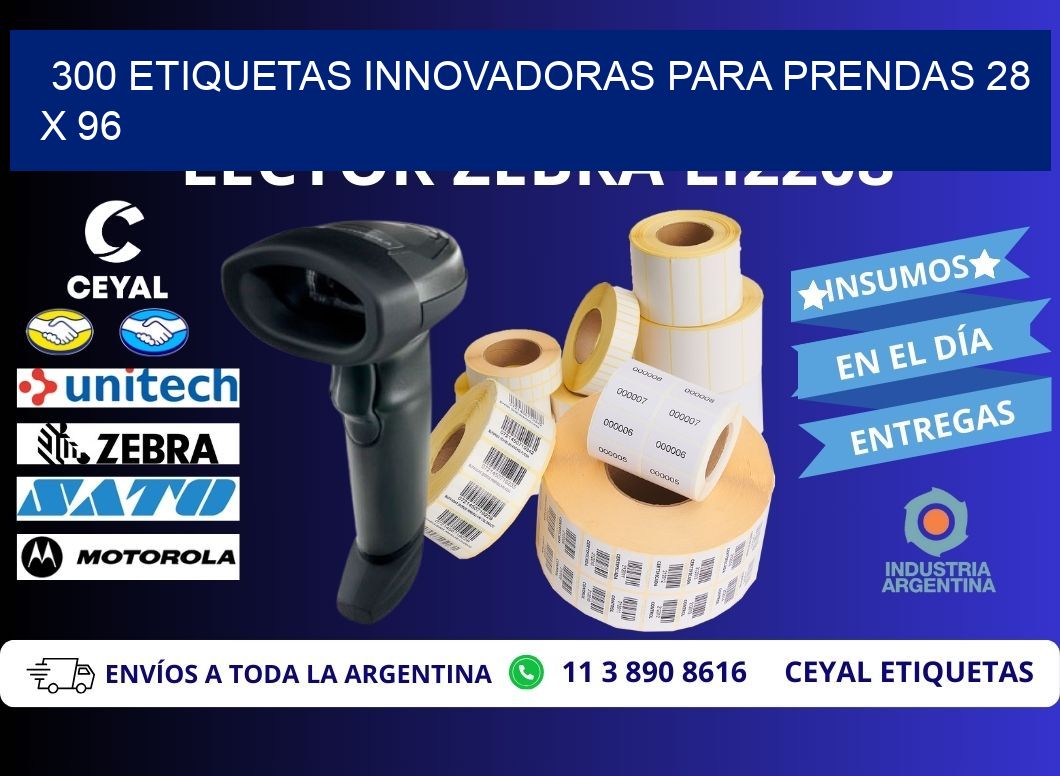 300 ETIQUETAS INNOVADORAS PARA PRENDAS 28 x 96