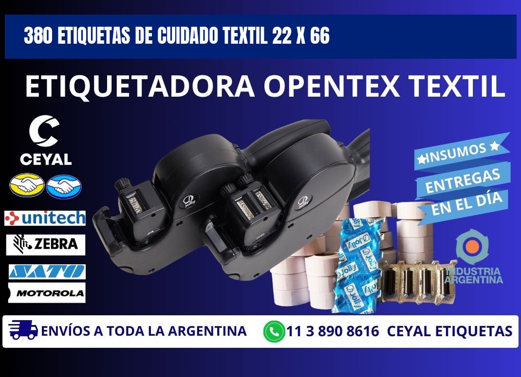 380 ETIQUETAS DE CUIDADO TEXTIL 22 x 66