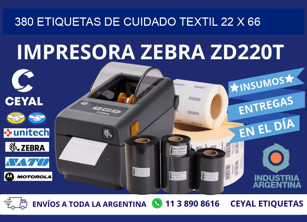 380 ETIQUETAS DE CUIDADO TEXTIL 22 x 66