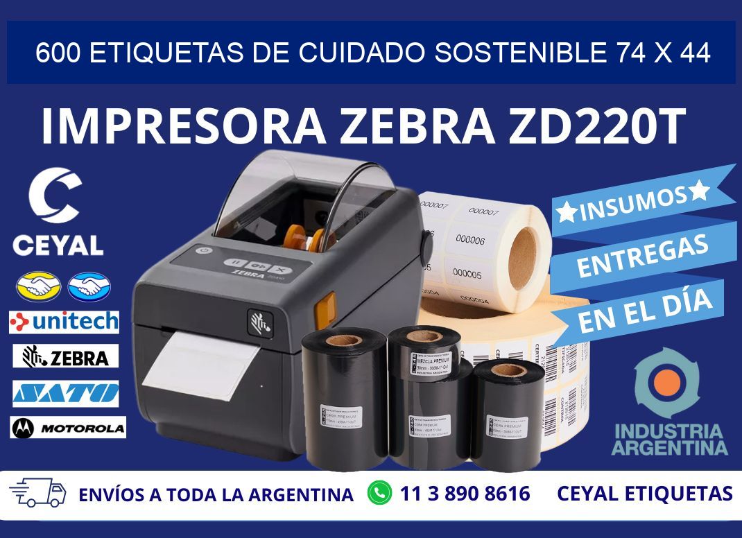 600 ETIQUETAS DE CUIDADO SOSTENIBLE 74 x 44