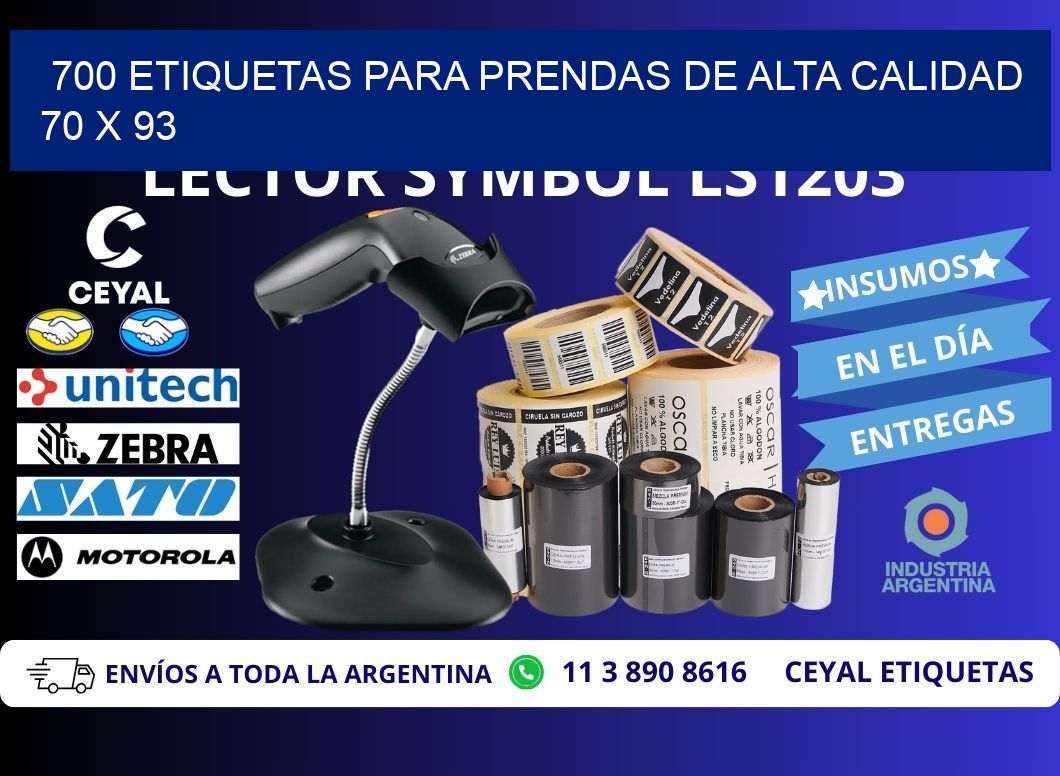 700 ETIQUETAS PARA PRENDAS DE ALTA CALIDAD 70 x 93