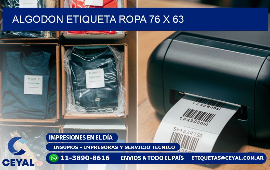 ALGODON ETIQUETA ROPA 76 x 63