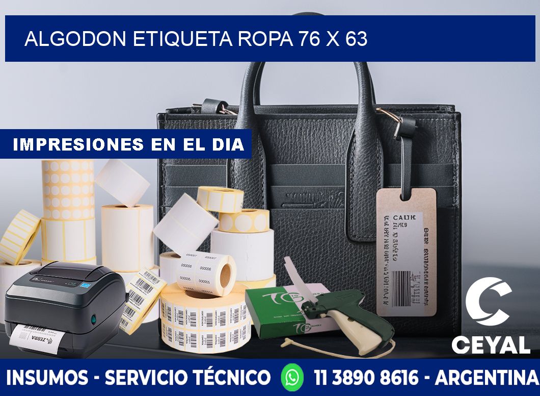 ALGODON ETIQUETA ROPA 76 x 63
