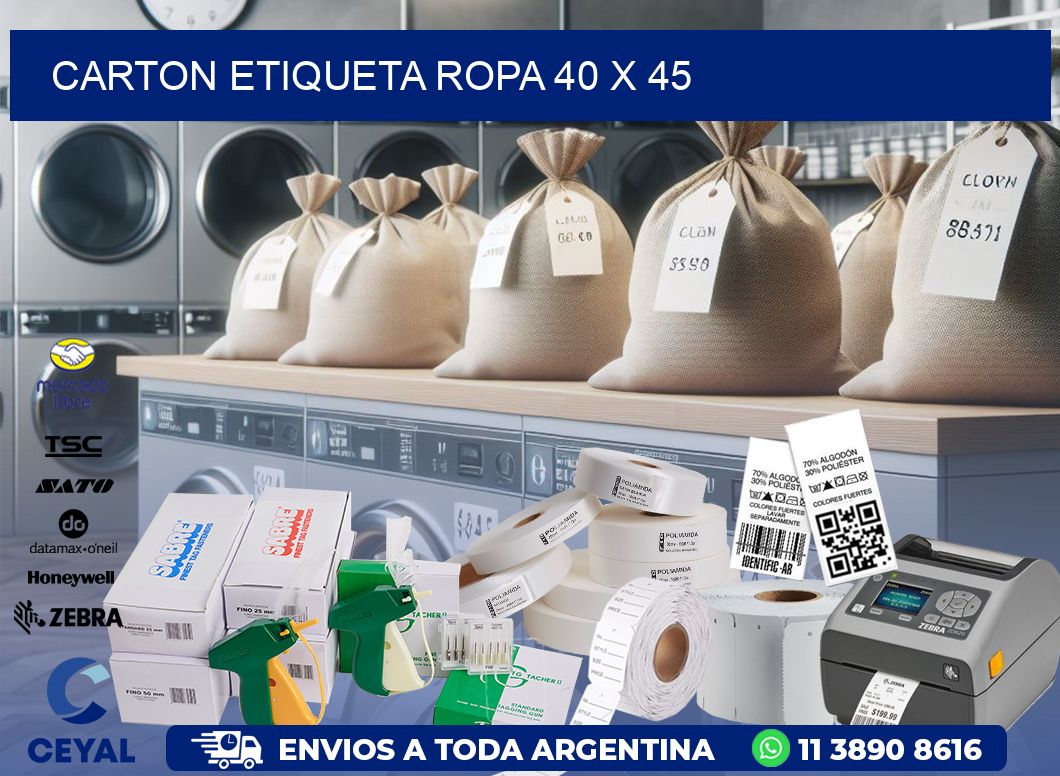 CARTON ETIQUETA ROPA 40 x 45
