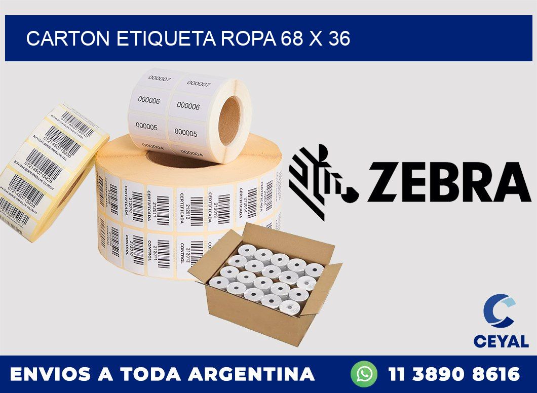 CARTON ETIQUETA ROPA 68 x 36