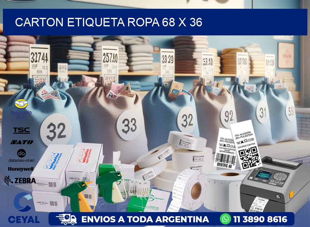 CARTON ETIQUETA ROPA 68 x 36