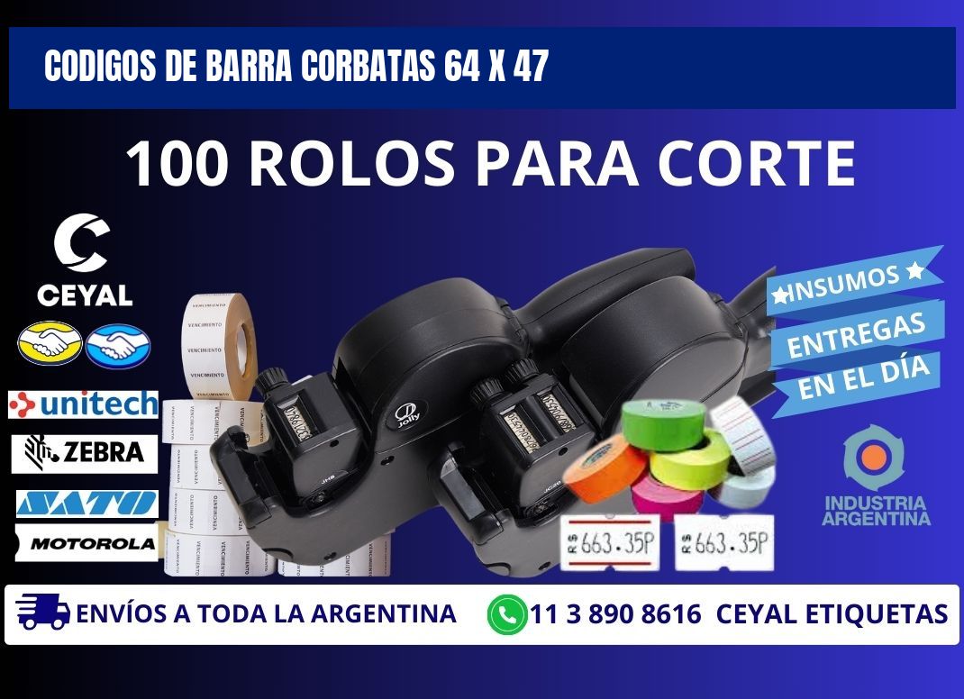 CODIGOS DE BARRA CORBATAS 64 x 47