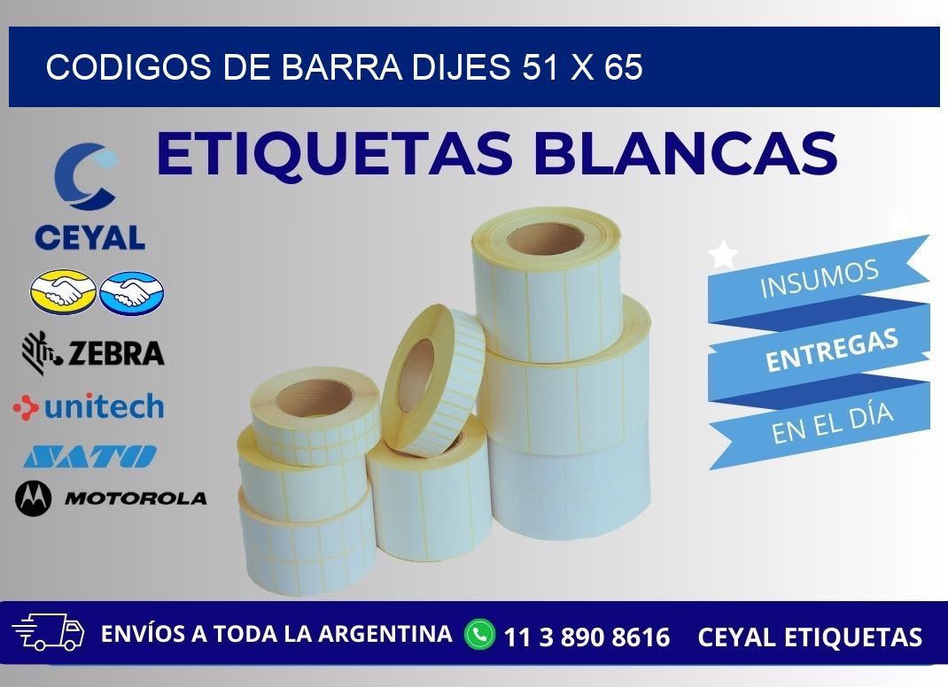 CODIGOS DE BARRA DIJES 51 x 65