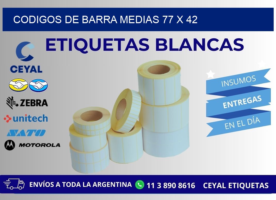 CODIGOS DE BARRA MEDIAS 77 x 42