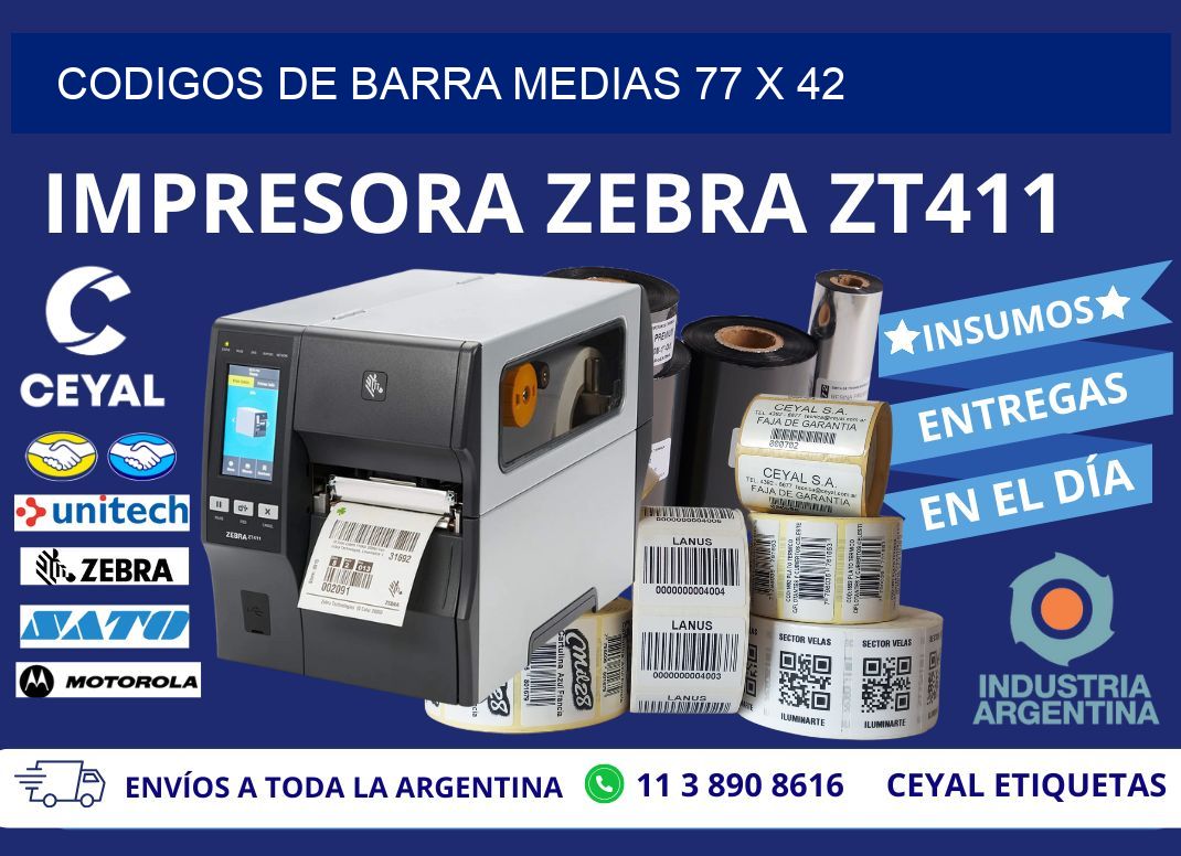 CODIGOS DE BARRA MEDIAS 77 x 42