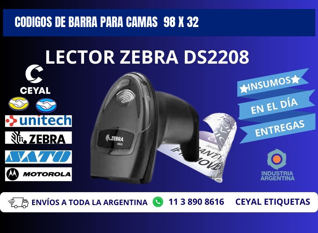 CODIGOS DE BARRA PARA CAMAS  98 x 32