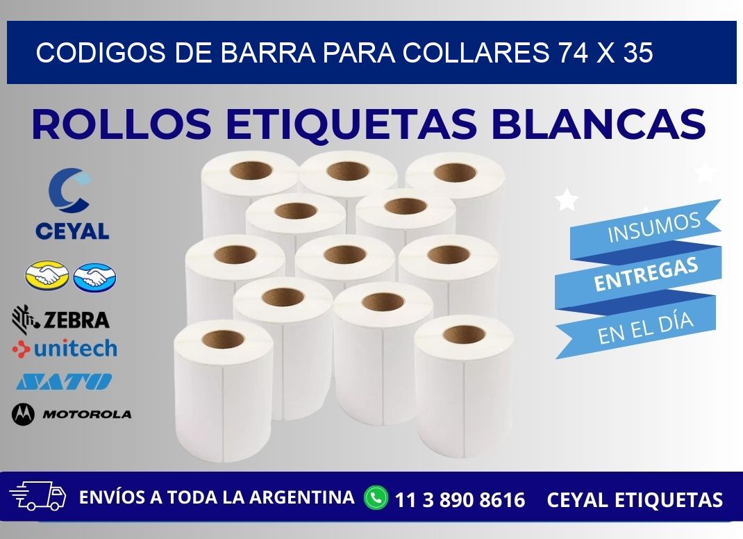 CODIGOS DE BARRA PARA COLLARES 74 x 35