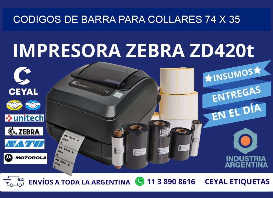 CODIGOS DE BARRA PARA COLLARES 74 x 35