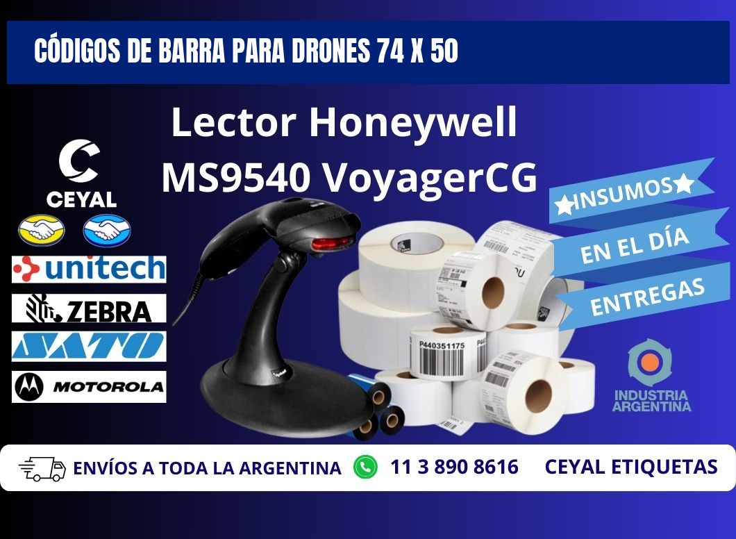 CÓDIGOS DE BARRA PARA DRONES 74 x 50