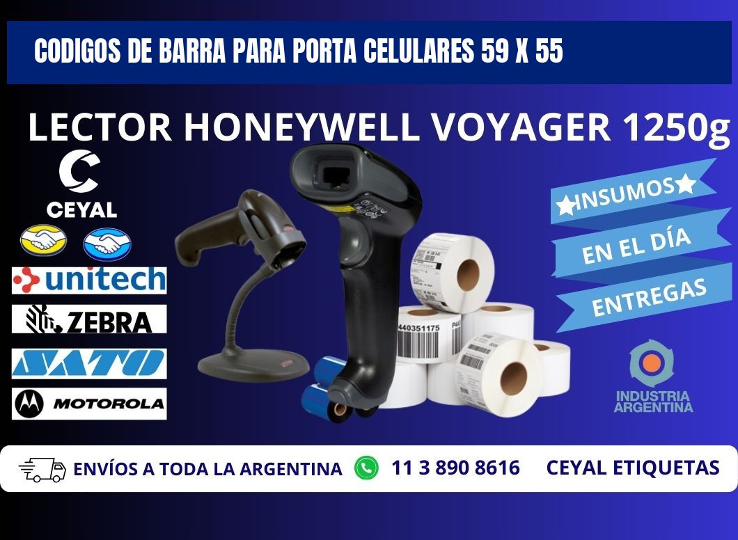 CODIGOS DE BARRA PARA PORTA CELULARES 59 x 55